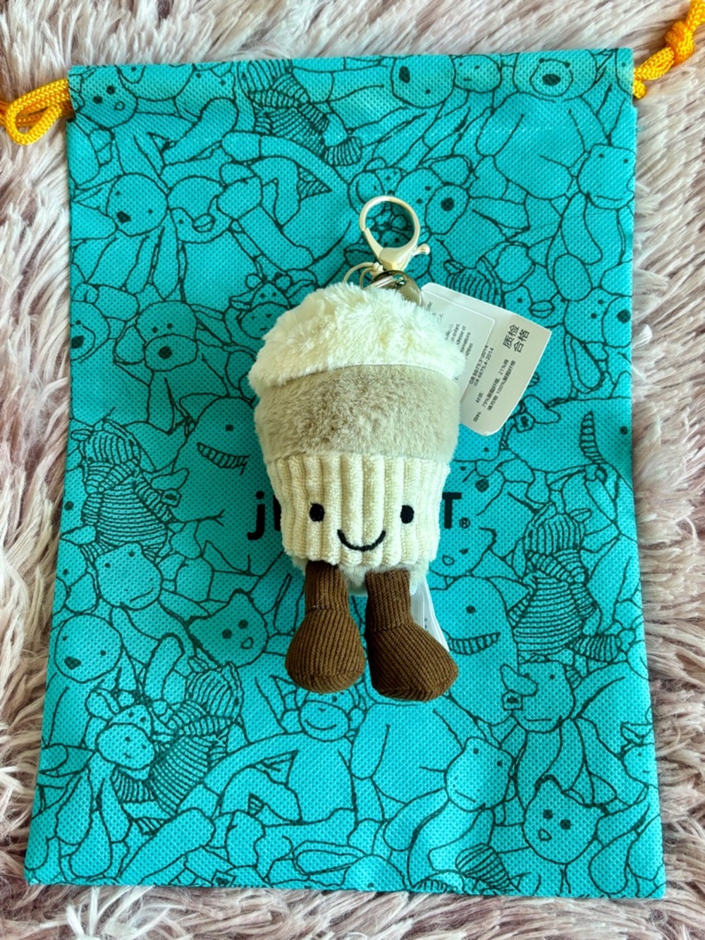 NWT Jellycat Coffee-To-Go Bag Charm - Picture 2 of 7